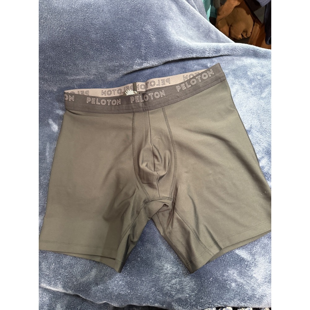 Peloton Mens XL Athletic Boxer‎ Briefs Olive Green Recycled Polyester Stretch